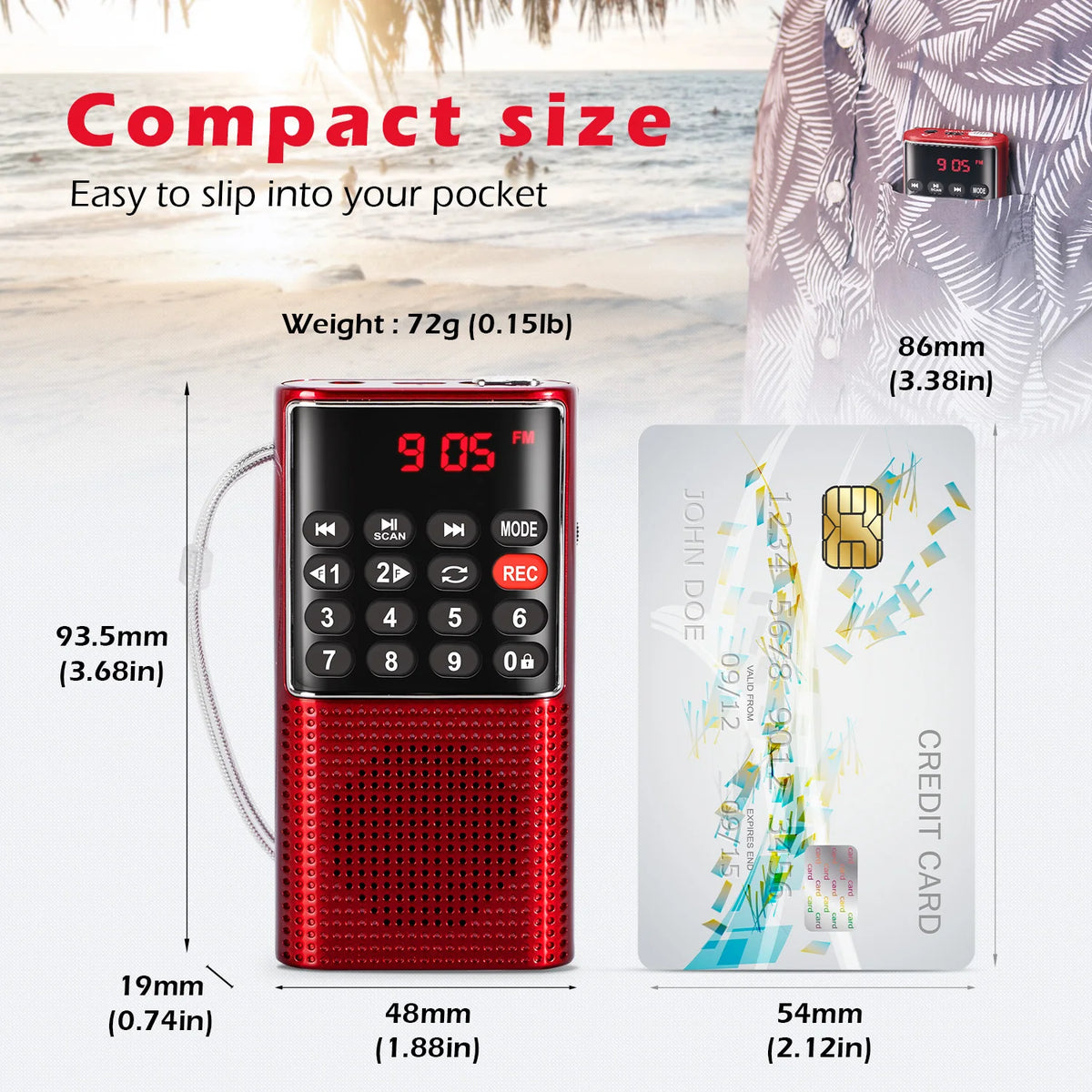 Mini Portable Pocket FM Radio